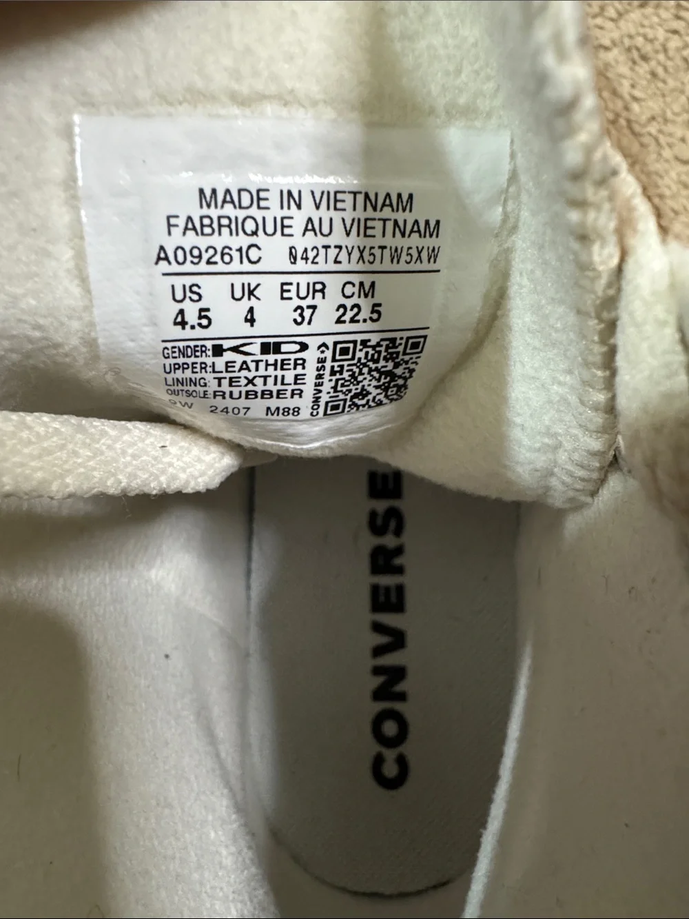 Converse High-Top Sneakers in Beige and White